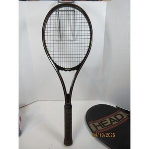 AMF Head 4-3/8 L Graphite Edge Tennis Racquet Midsize Black Vintage W/Cover 3101